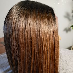 Lace Front wig, asymmetrical Bob cut